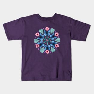 Blue Butterfly Mandala Kids T-Shirt